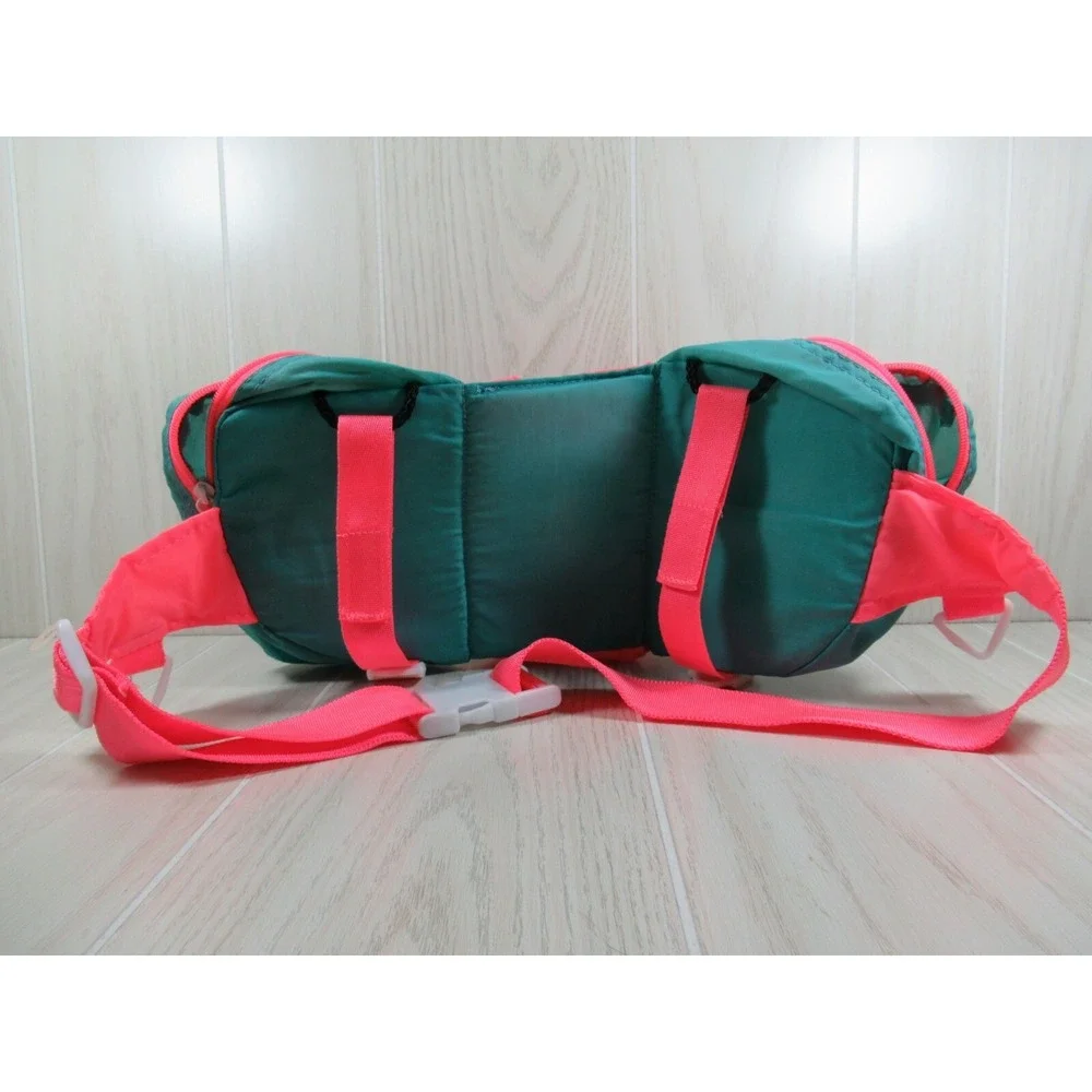 Sport Graphics Fanny Pack Fluorescent Pink-Peach & Teal Blue bum bag vintage